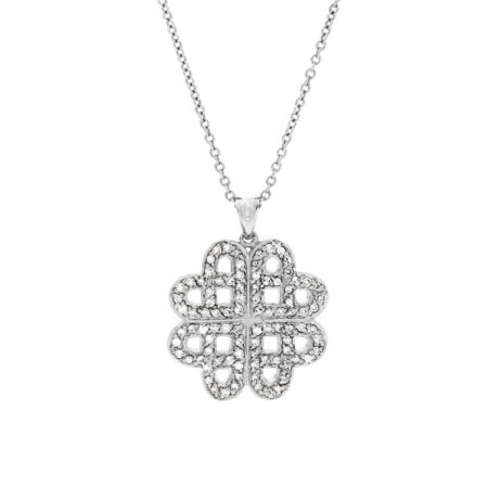 Medium 4 Leaf Clover Heart Pendant
