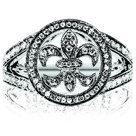 Circle Fleur de-lis Ring