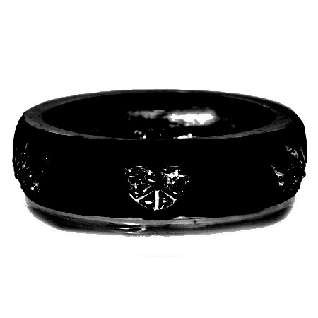 Enamel Ring With Heart & Crown