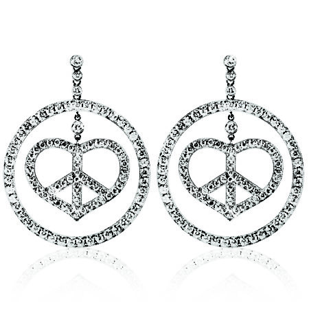 Heart in one Circle Earring