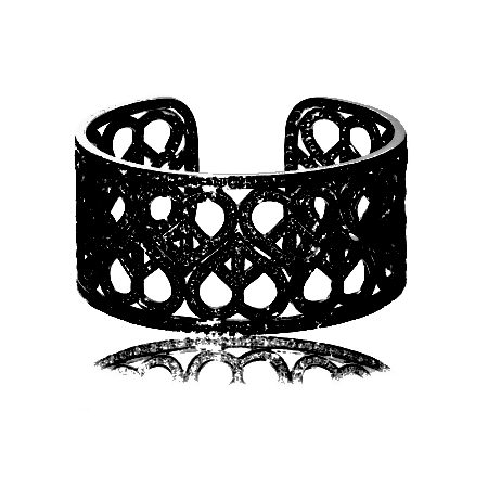 HCBS 18k white gold Heart Cuff Bracelet, 4.30ct