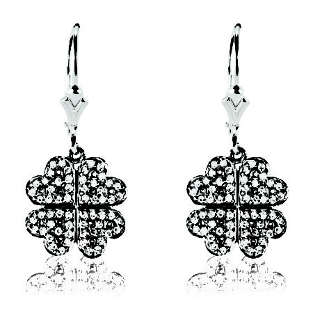 Small 4 Leaf Clover Heart Earring