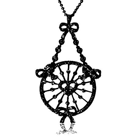 Heart & Bow Necklace with Lattice work