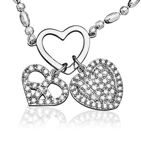 Sterling Silver Necklace with Good Luck Charms 36”length