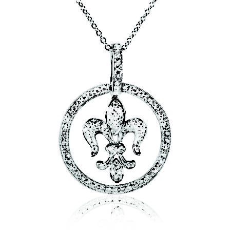 Fleur-de-Lis in 1 Circle Pendant