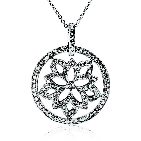 Small Lotus Circle Pendant