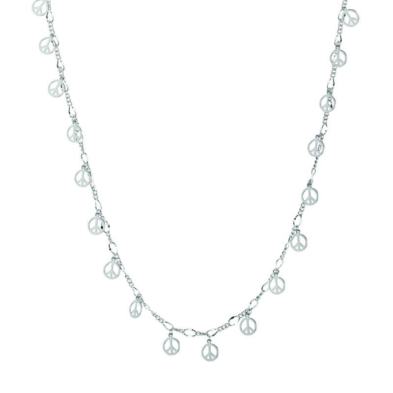 SPHCN- Peace/heart Necklace Silver