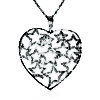 Large Heart with diamond stars Pendant